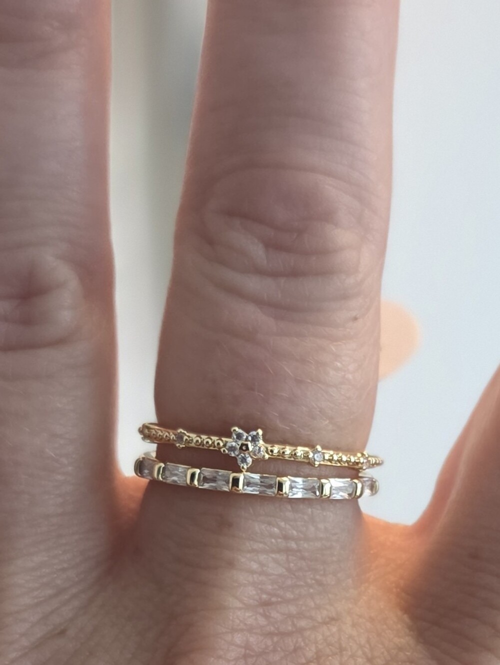 ✨️ Cz Stacking Rings - Sparkling Set, Gold-plated - Picture 1 of 7